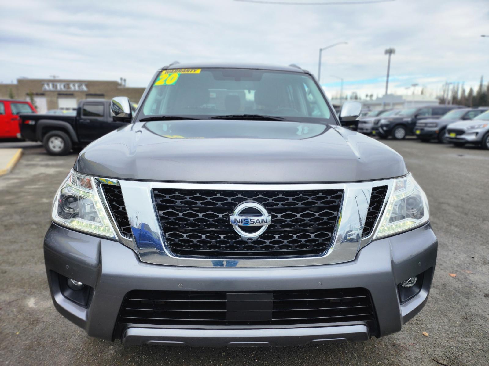2020 GRAY NISSAN ARMADA SV (JN8AY2NC1LX) with an 5.6L engine, Automatic transmission, located at 1960 Industrial Drive, Wasilla, 99654, (907) 274-2277, 61.573475, -149.400146 - Photo #1